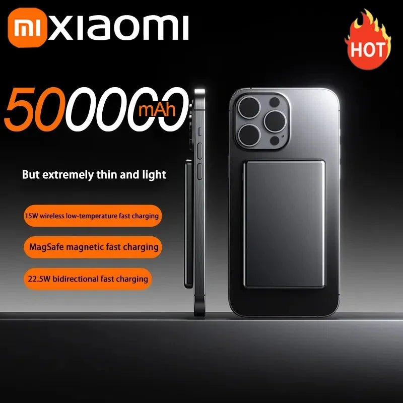 50000Mah Magnetic Power Bank Wireless Charger Portable Super Fast Charging Mobile External Battery for Iphone Samsung New
