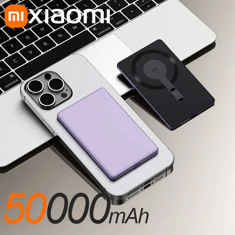 50000Mah Magnetic Power Bank Wireless Charger Portable Super Fast Charging Mobile External Battery for Iphone Samsung New